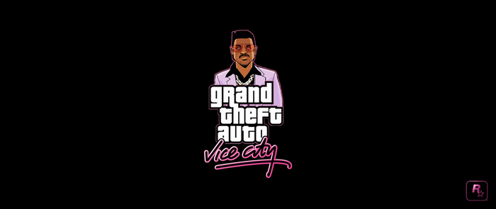 Grand Theft Auto Vice City Logo with Character Art
