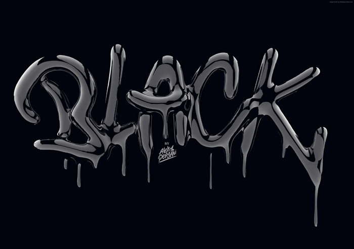 3D, black, abstract, 4K, typography