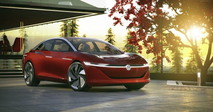 4K Volkswagen I.D. Vizzion electric car at Geneva Motor Show 2018