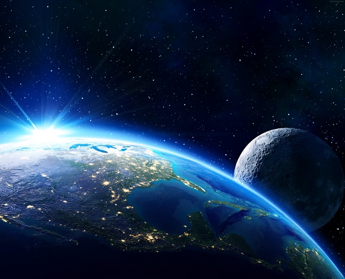 moon, planet, Earth, 5K, star
