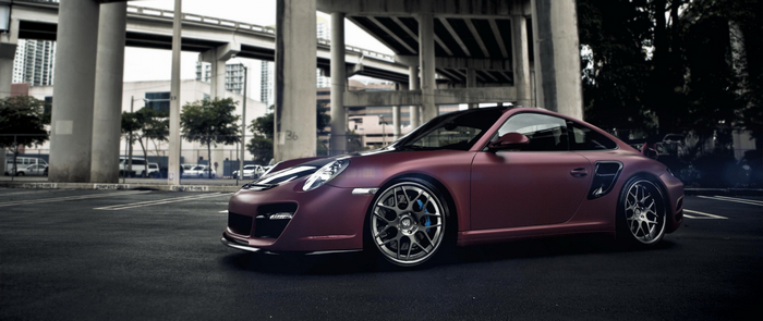 Matte Red Porsche 911 GT2 Sports Car