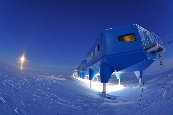 Concordia Research Station in Antarctica at night