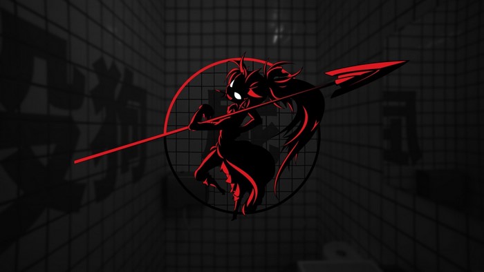 Silhouette of a character with a spear