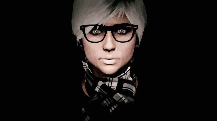 Woman with glasses and scarf