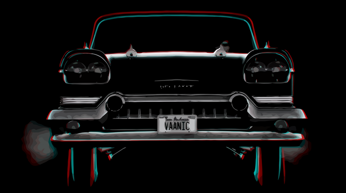 Vintage car with "VAANIC" license plate