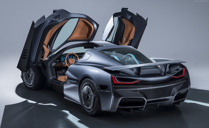 Rimac C Two electric hypercar with doors open