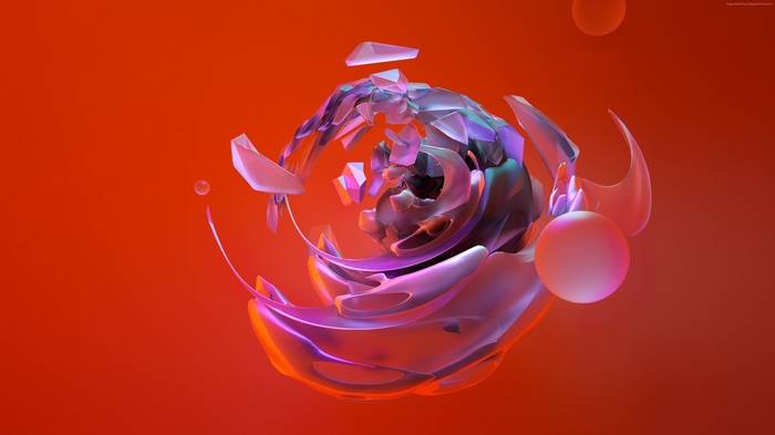 Abstract 3D shapes and spheres in 4K
