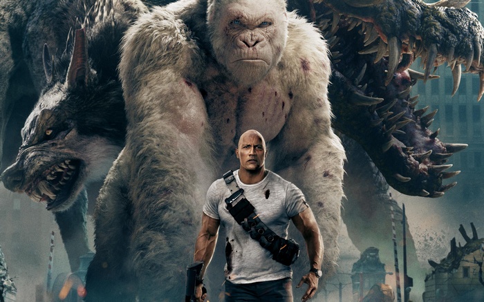 Dwayne Johnson in Rampage 4K