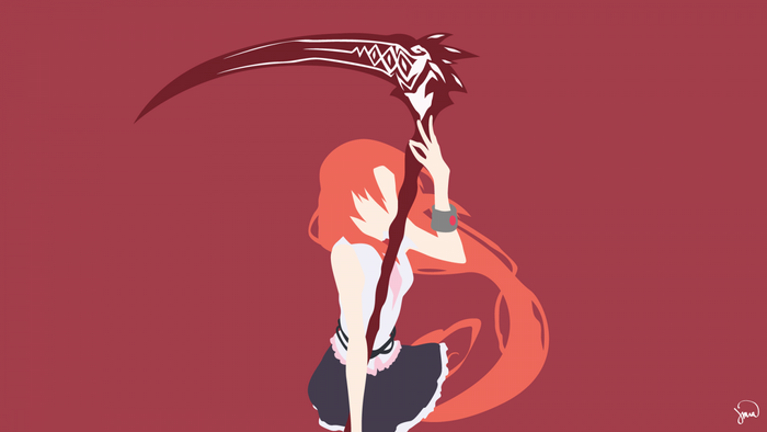 Lisara Restall from Dakara Boku Wa H Ga Dekinai holding a scythe