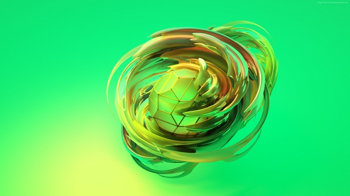 green, sphere, HD, 3D, apple dreams