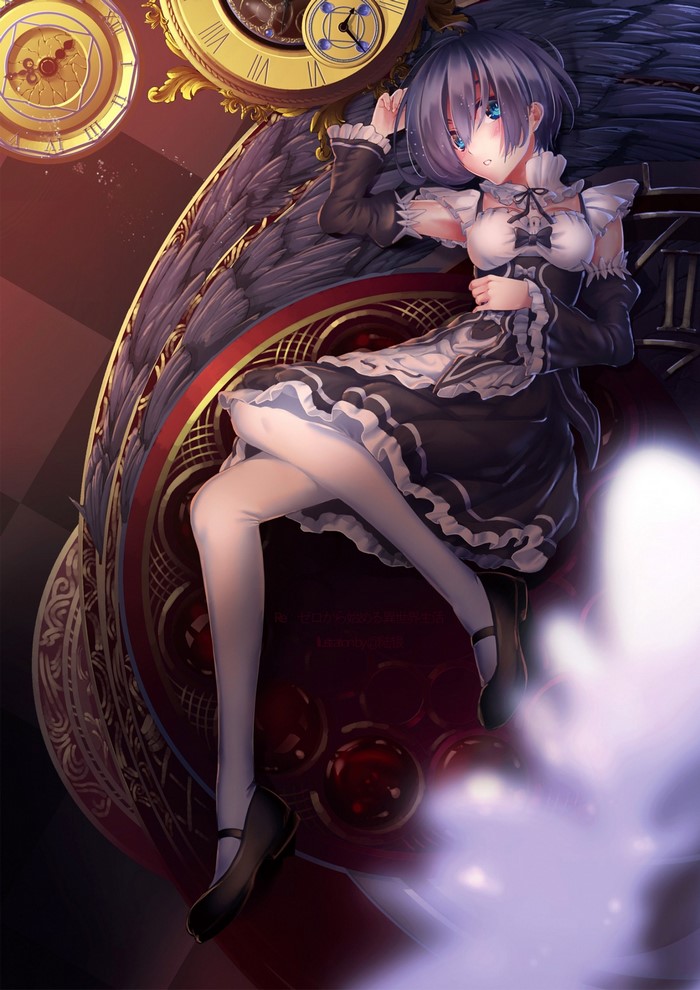 Rem from Re:Zero Maid with Wings and Clock
