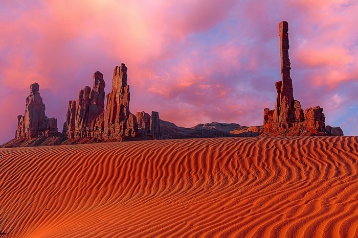 Monument Valley Sand Dunes at Sunset