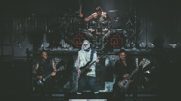 Rammstein band performing on stage