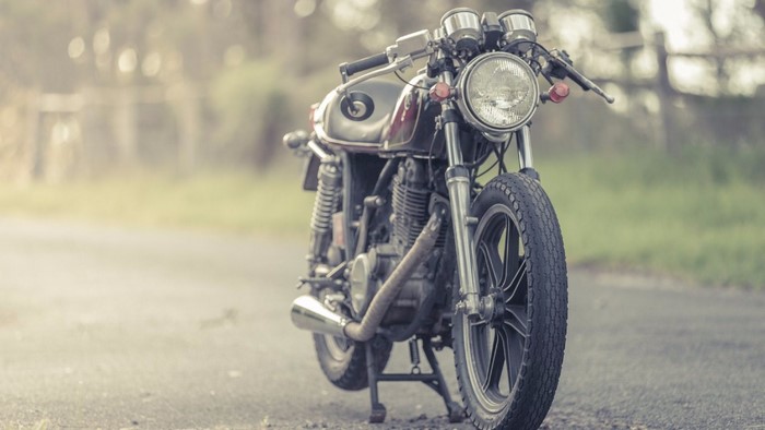 Cafe Racer Motorcycle on a Road