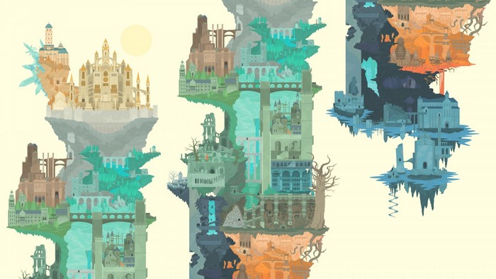 Map of floating islands and castles from Dark Souls