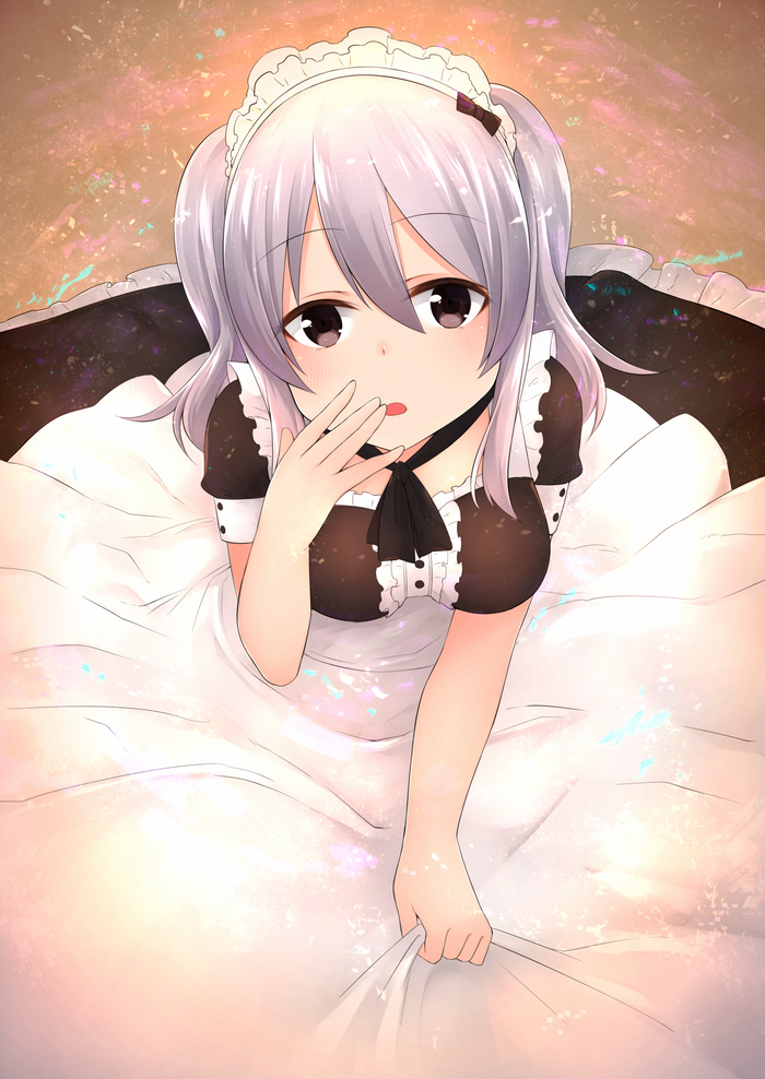 Kashima from Kantai Collection in a maid outfit