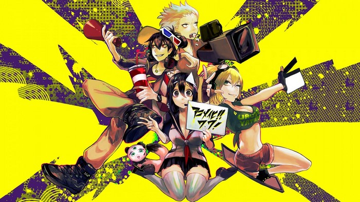 Anime characters with camera and clapperboard