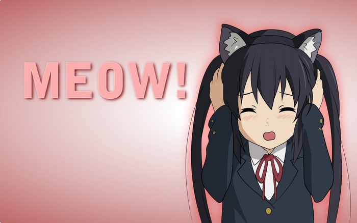 Nakano Azusa from K ON! saying MEOW!