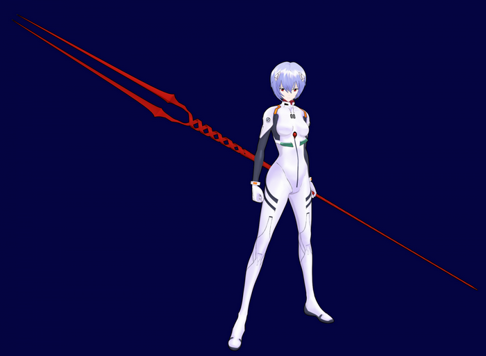Rei Ayanami from Neon Genesis Evangelion with Lance of Longinus