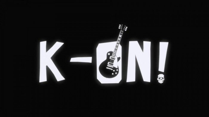 K-ON! logo with guitar and skull