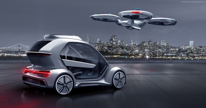 Audi Italdesign Pop.Up Next concept car and drone
