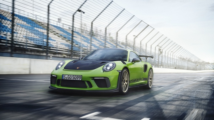 4K Porsche 911 GT3 RS sport car on track