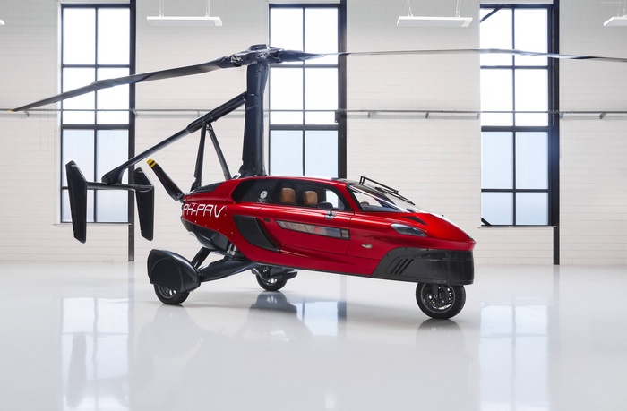 PAL-V Liberty flying car in a hangar