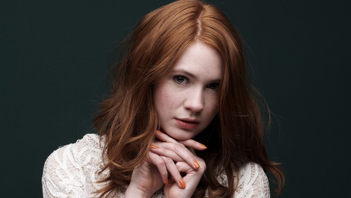 Karen Gillan portrait with red hair