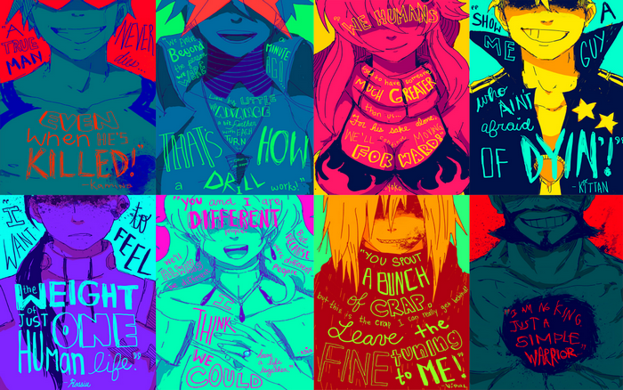 Tengen Toppa Gurren Lagann characters with quotes