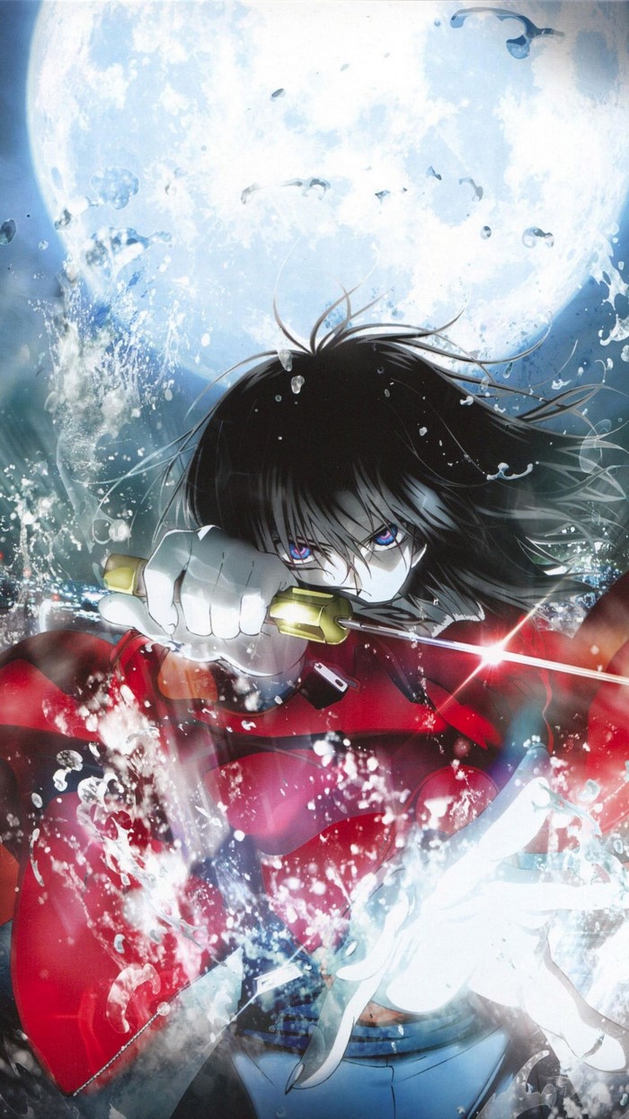 Shiki Ryougi from Kara no Kyoukai with a sword
