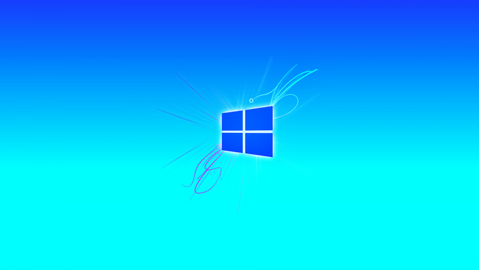 Microsoft Windows logo with abstract light streaks