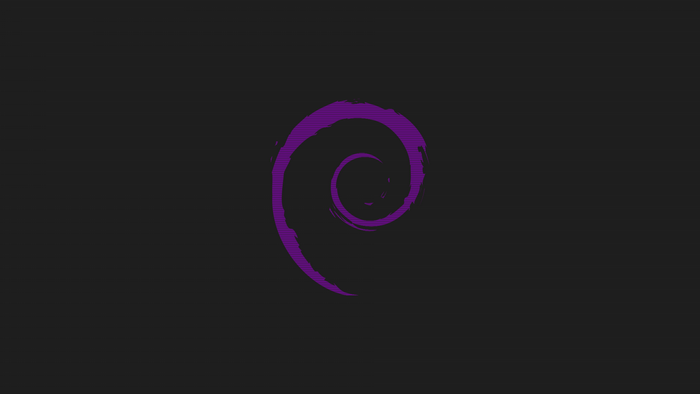 Debian logo on a dark background