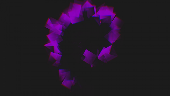 Abstract purple geometric shapes forming a circle