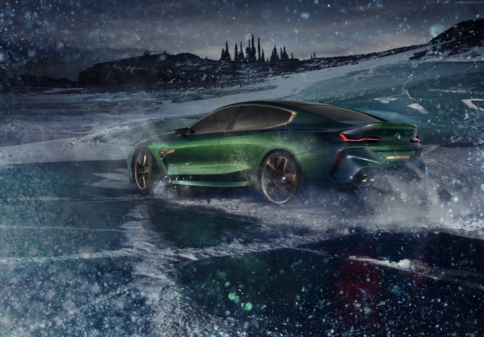 BMW M8 Gran Coupe on Ice