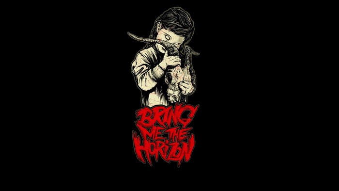 Bring Me the Horizon logo with child and goat skull illustration