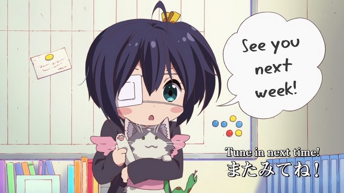Takanashi Rikka from Chuunibyou demo Koi ga Shitai! holding a cat
