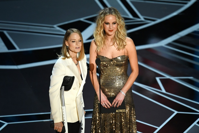 Jodie Foster and Jennifer Lawrence at Oscar 2018