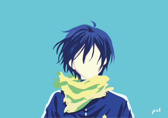 Yato from Noragami minimalist illustration