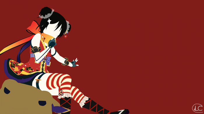 Yazawa Nico from Love Live! sitting on a brown creature