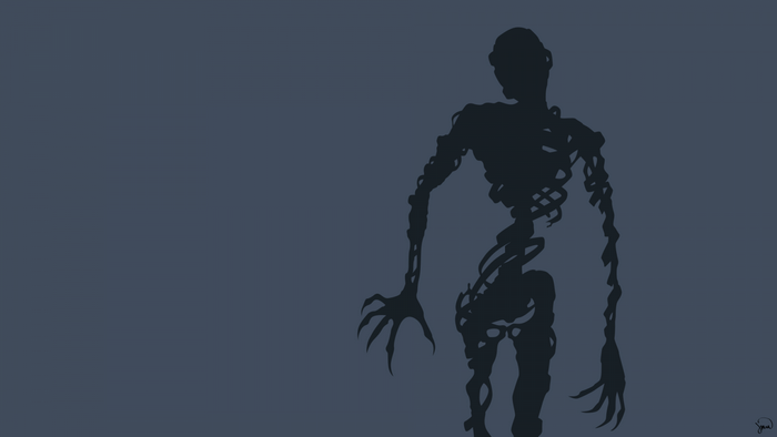 Silhouette of a skeletal creature