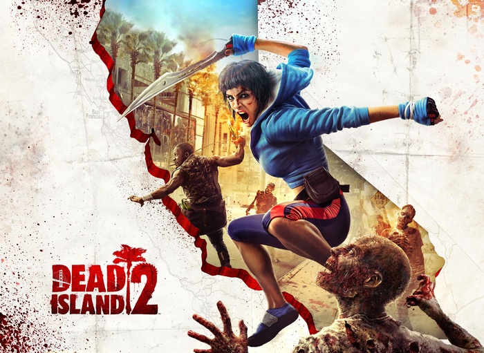Dead Island 2 poster with zombies and survivors
