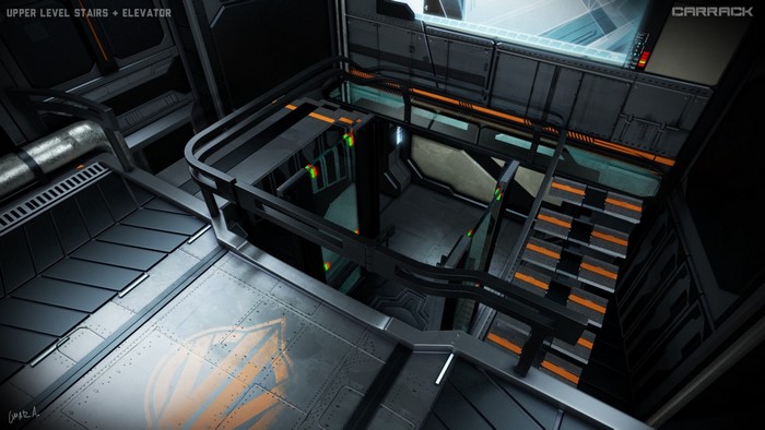 Anvil Carrack Upper Level Stairs and Elevator