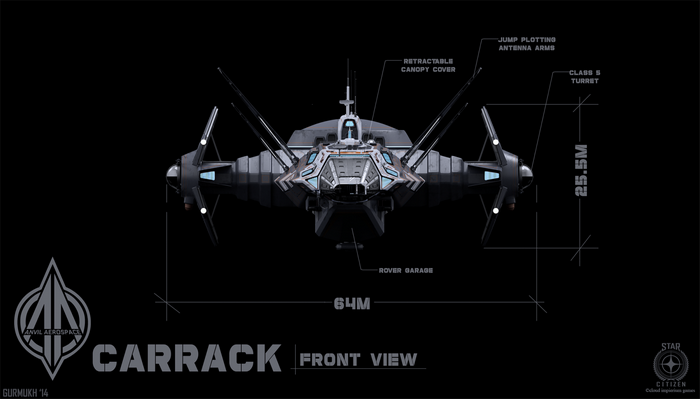 Anvil Carrack Front View Blueprint