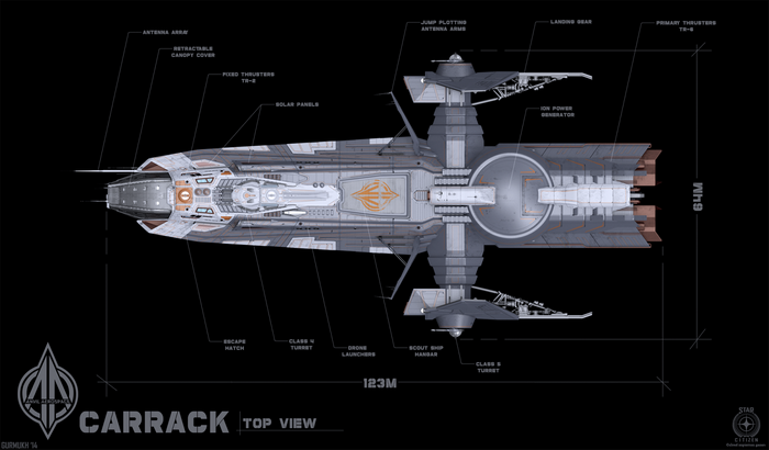 Anvil Carrack Top View Blueprint