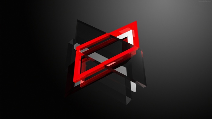Abstract red and black geometric shapes 4K