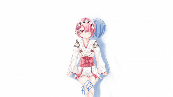 Ram from Re: Zero wearing a yukata