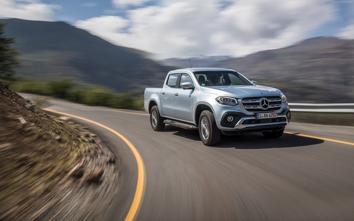 Mercedes-Benz X-Class driving on a mountain road