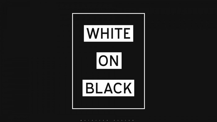 White on Black Text Design