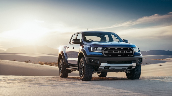 Ford Ranger Raptor truck in desert