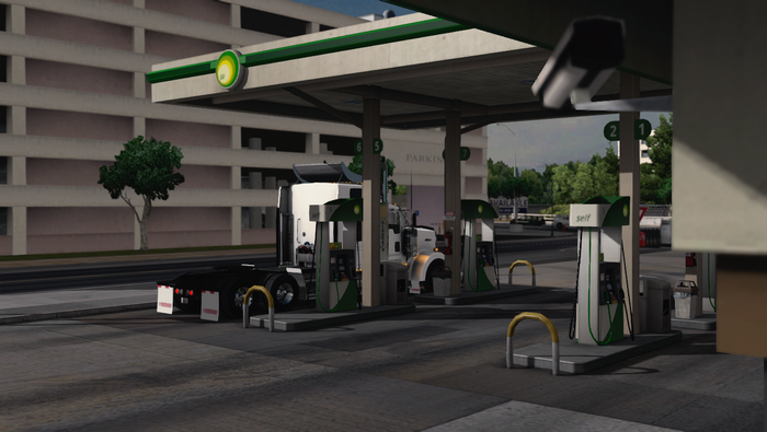 American Truck Simulator: Truck at BP Gas Station